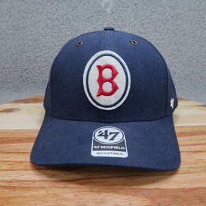 '47 Brand Boston Red Sox Midfield MLB Navy Blue Red Cooperstown Snapback Hat Cap